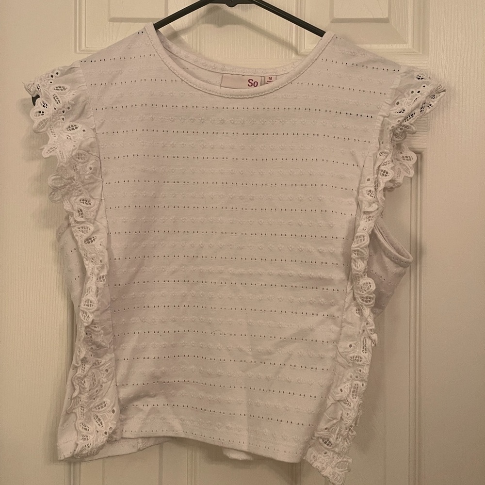 White cropped shirt